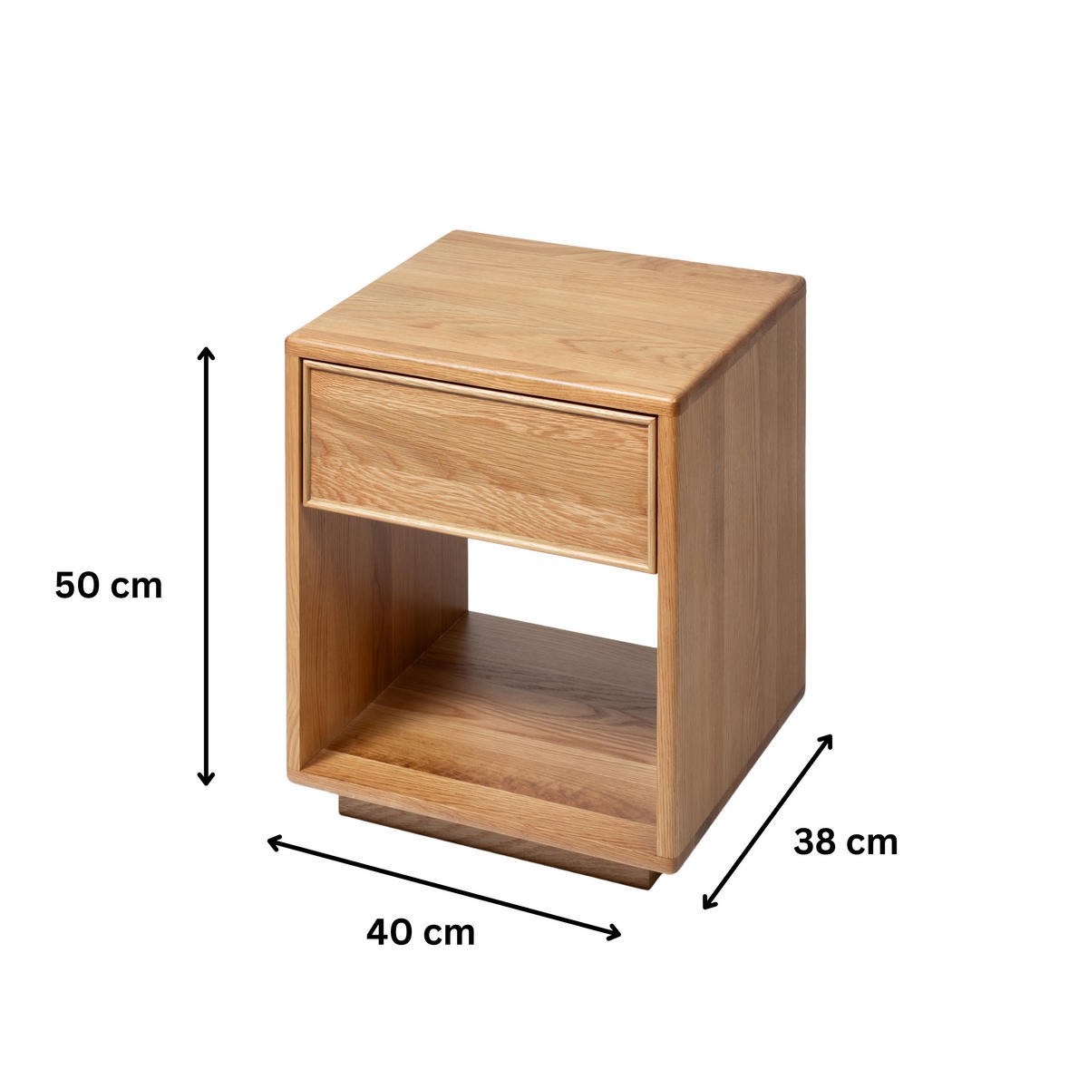 NACHTTISCH Helene 2er Set, Eiche - Beige, Holz (40/50/38cm) - WOODEK