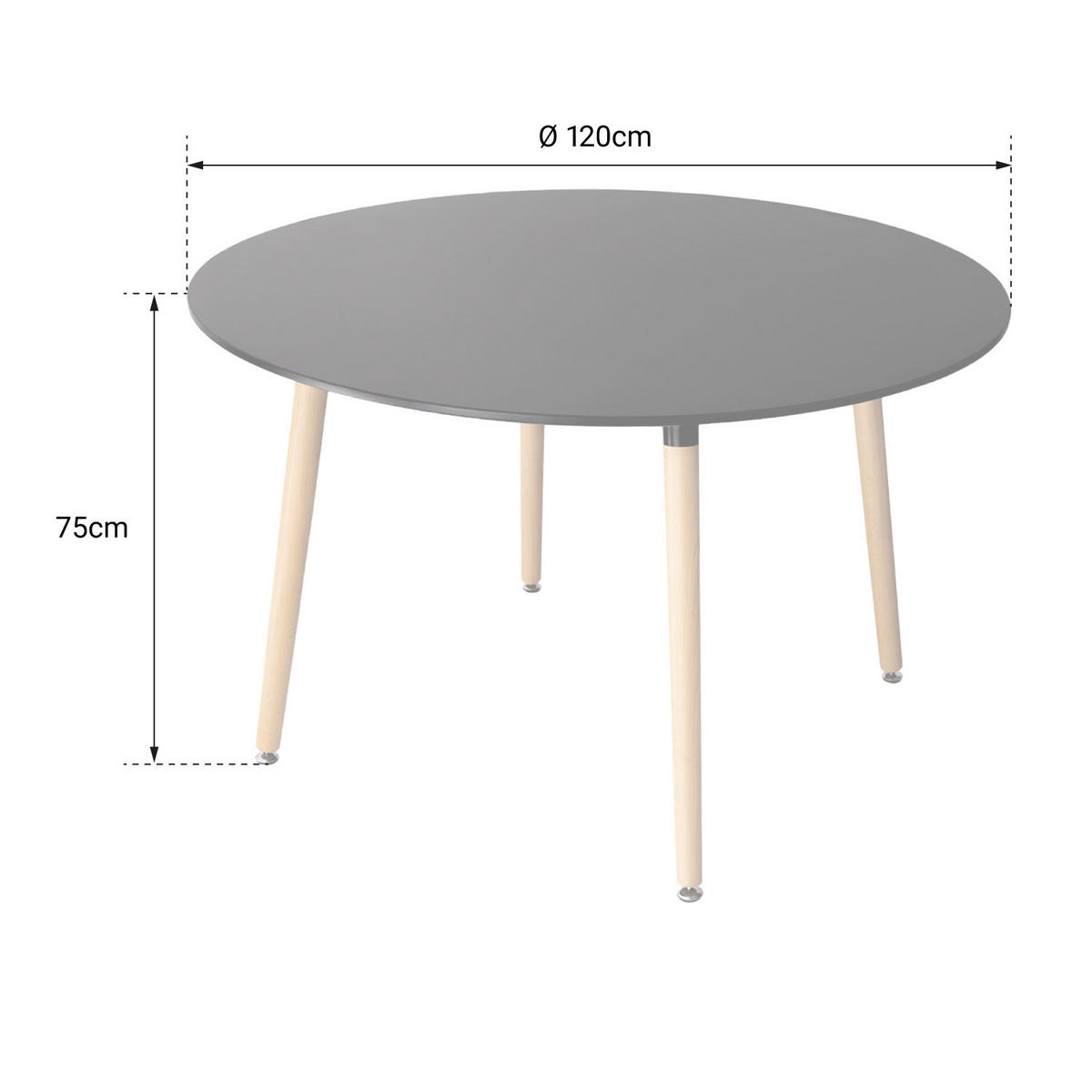 TISCH Martha Weiß Ø 120 cm - Weiß, Holzwerkstoff (120/120/75cm) - Happy Garden
