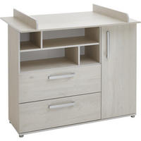 WICKELKOMMODE Emily - Eichefarben/Silberfarben, Holzwerkstoff/Kunststoff (115/75/100cm) - arthur berndt