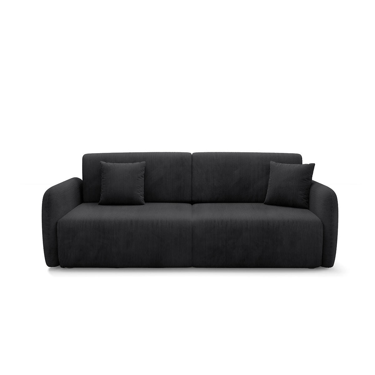 SOFA Dora 3 Sitzplätze Schwarz - Schwarz, Holz (233/92/110cm) - Petits-meubles