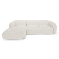 ECKSOFA LINKS Bouclé-Stoff Creme 272cm - Creme, Textil (165/272cm) - Sia Home