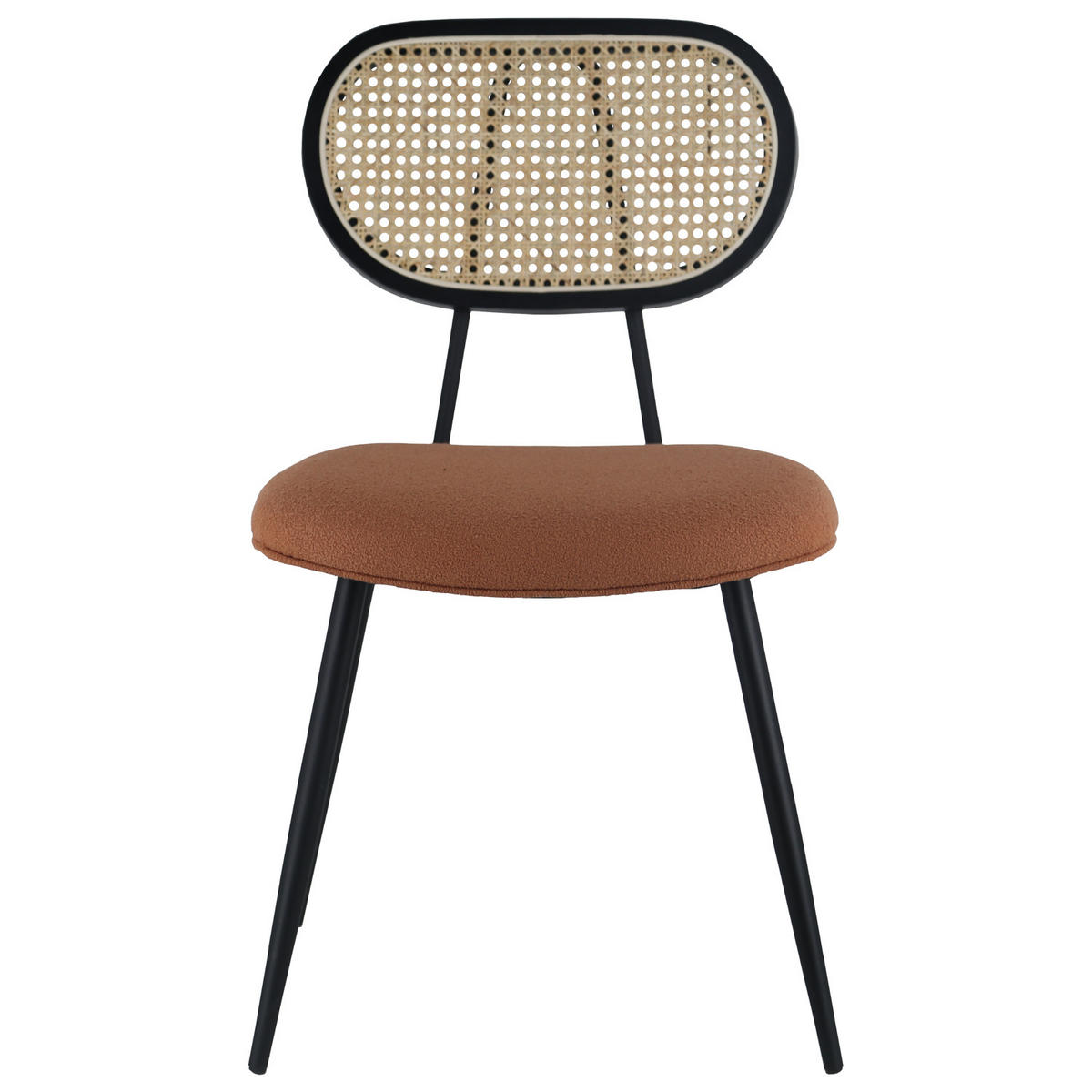 STÜHLE Elena Rostrot und Schwarz 2er-Set - Orange, Metall (48/82/56cm) - Happy Garden