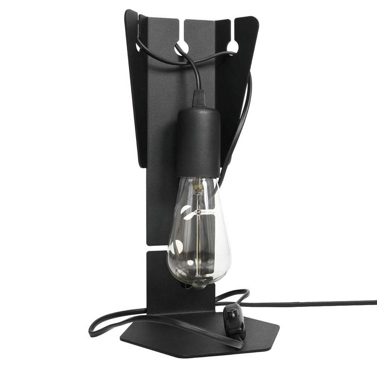 TISCHLEUCHTE Stahl Schwarz - Schwarz, Metall (16/14/30cm)