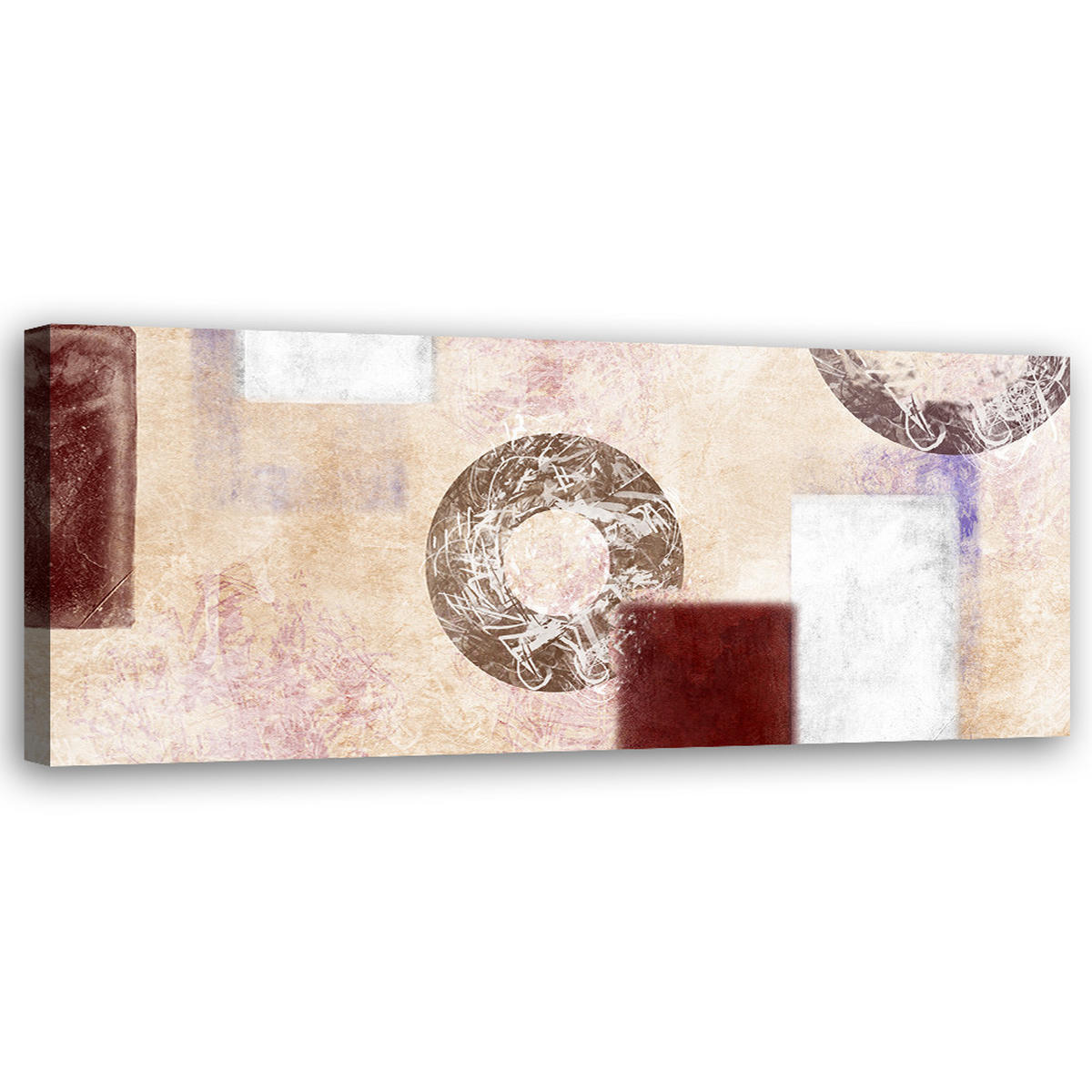 WANDBILD abstrakter kreis - Beige, Textil (90/30cm) - Feeby