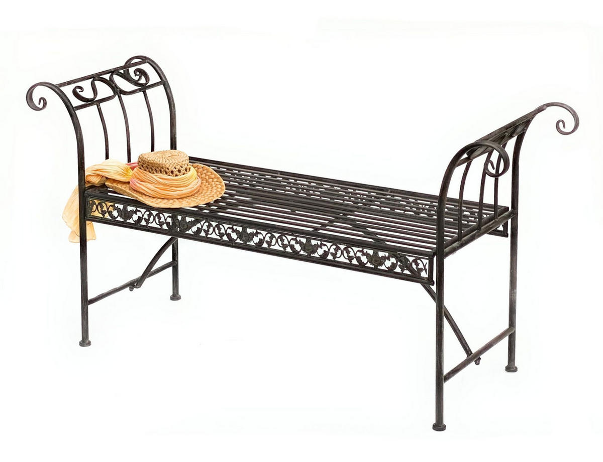 GARTENBANK ohne Rückenlehne aus Metall Braun 140 cm 96001 - Braun, Metall (45/75/140cm) - DanDiBo