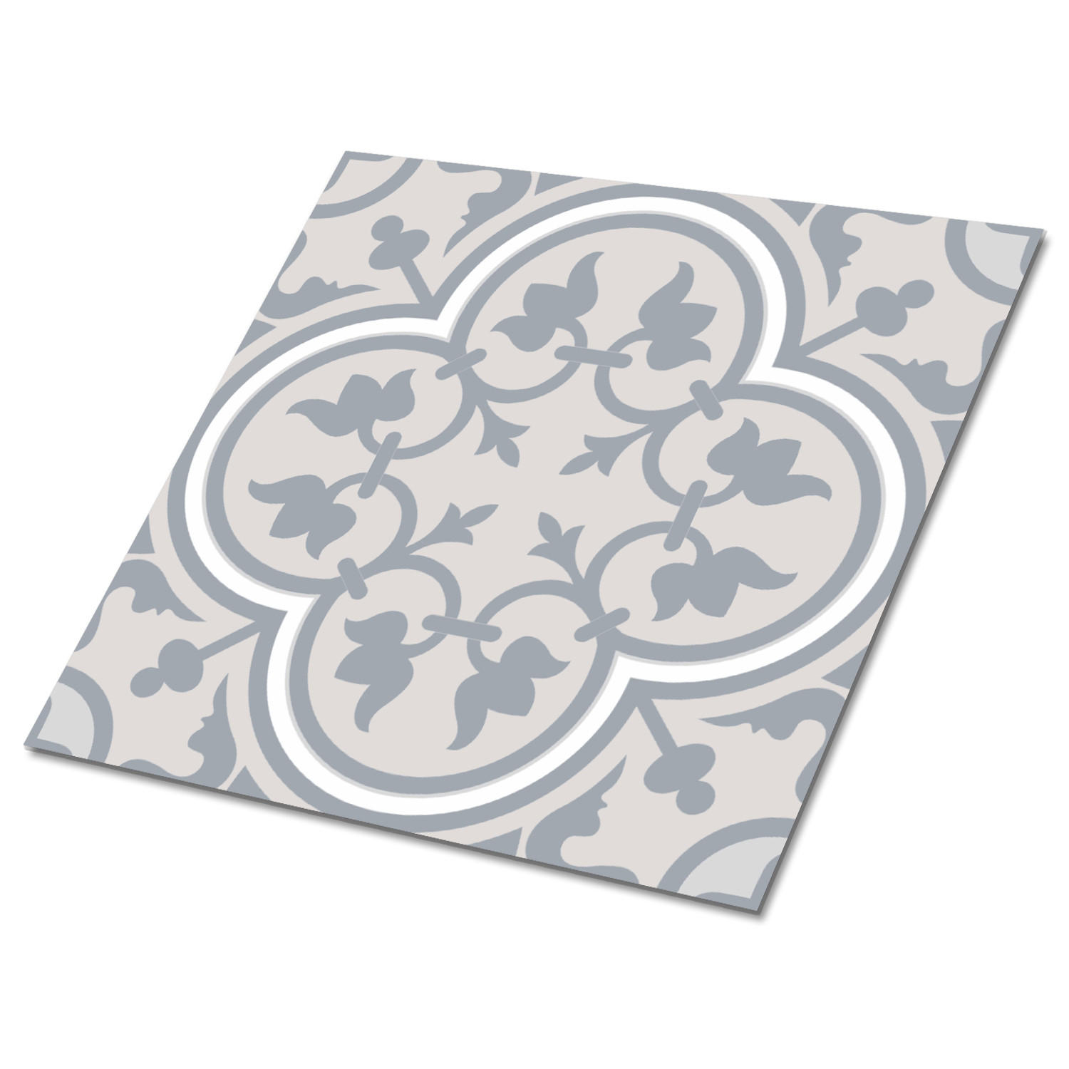FLIESENAUFKLEBER 9 Stück 30x30 cm selbstklebend Blumenmuster - Grau, Textil (30/1.6/30cm) - TULUP