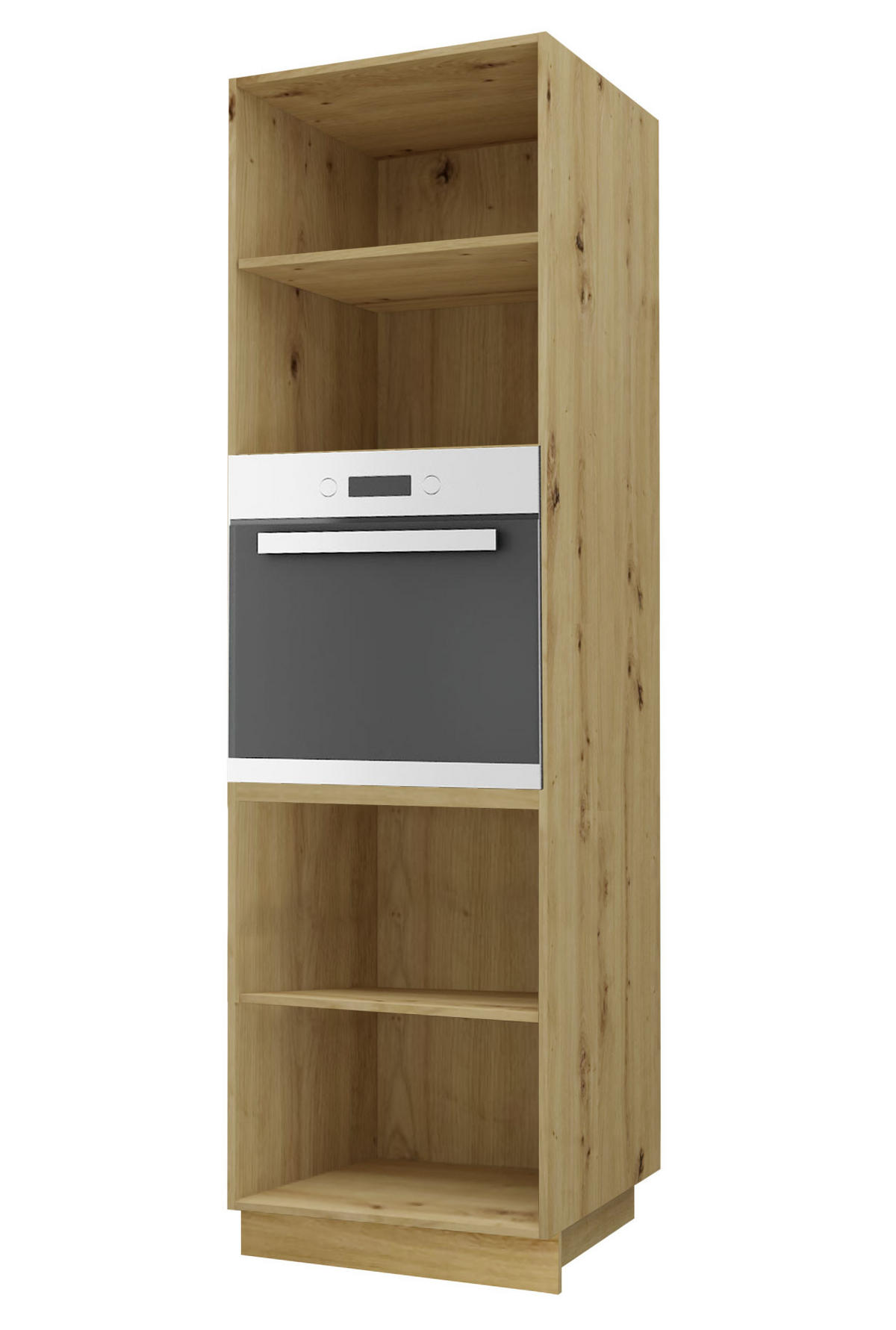 BACKOFENUMBAUSCHRANK Brerra D14/RU/2D RAL 1019 graubeige Matt / Eiche Artisan Matt 60 / 59 / 207cm - Beige/Eiche Artisan, Holz/Holzwerkstoff (60/207/59cm) - Feldmann-Wohnen