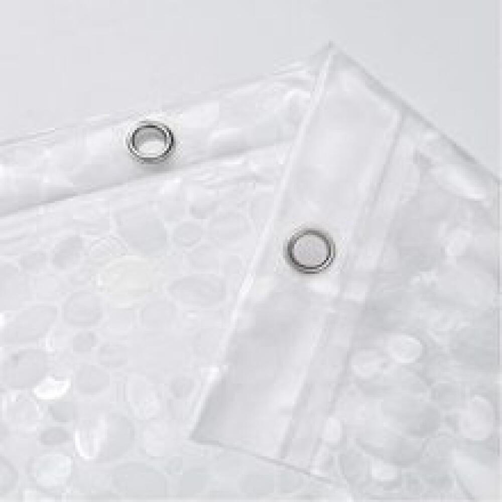 DUSCHVORHANG PEVA mit Magnet beschwert wasserdicht transparent waschbar schimmelresistent antibakteriell mit Ringen - Transparent, Kunststoff (1/1cm) - MCBOSON