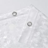 DUSCHVORHANG PEVA mit Magnet beschwert wasserdicht transparent waschbar schimmelresistent antibakteriell mit Ringen - Transparent, Kunststoff (1/1cm) - MCBOSON