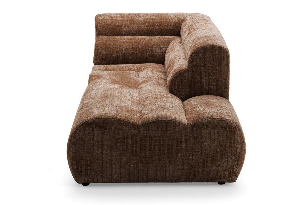 4-SITZER modulares Ecksofa VEER L Rechts, 283 x 190 cm, Chenille Webstoff Orange - Schwarz/Orange, Holz/Kunststoff (190/283cm) - Muffo