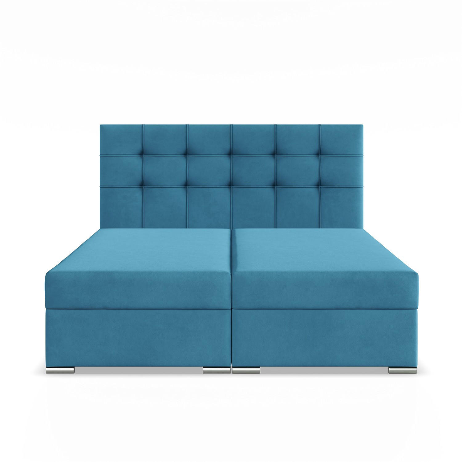 BOXBETT MIT KOPFTEIL 140x200 ELDA, Blau - Blau, Textil (140/200cm) - Mebligo