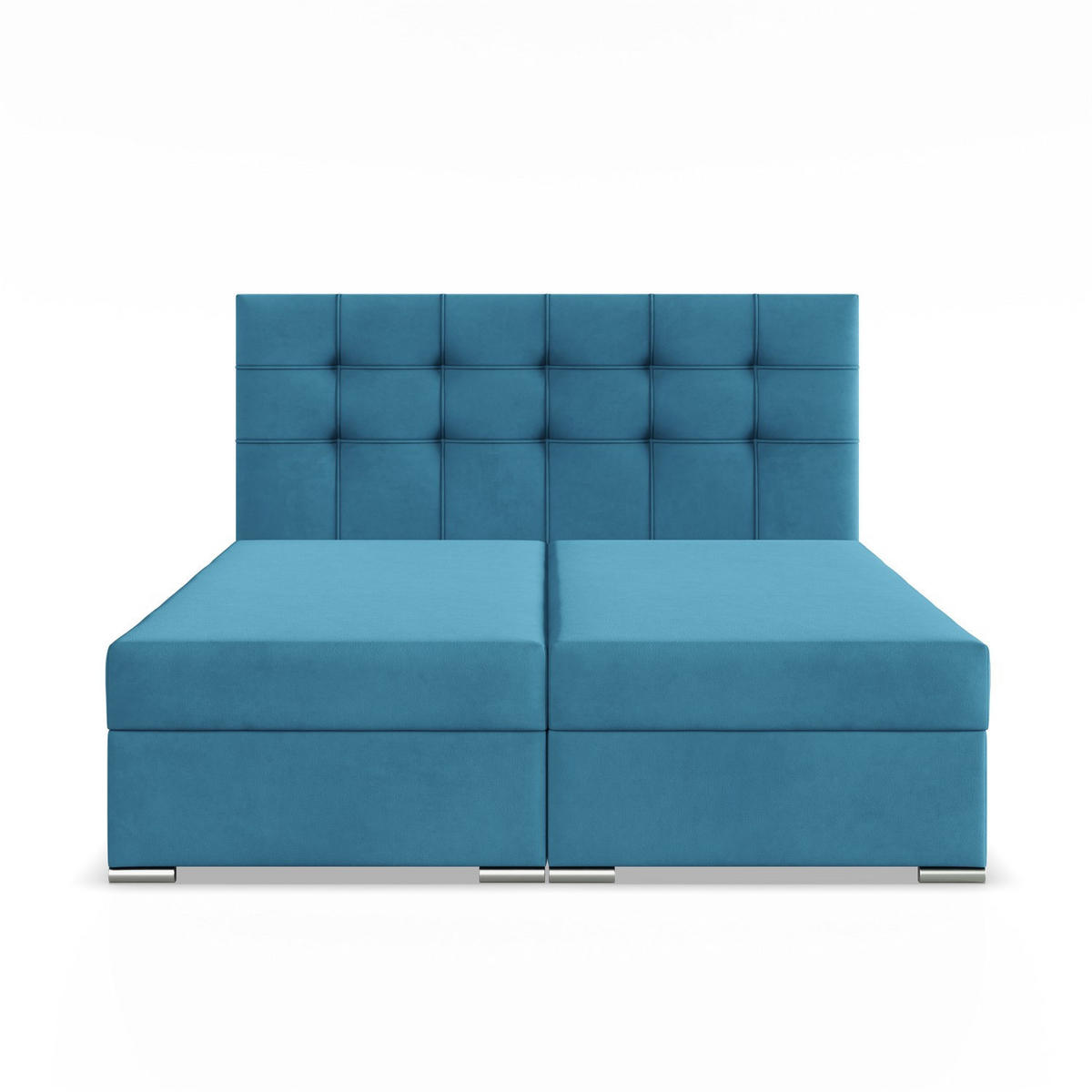 BOXBETT MIT KOPFTEIL 180x200 ELDA, Blau - Blau, Textil (180/200cm) - Mebligo