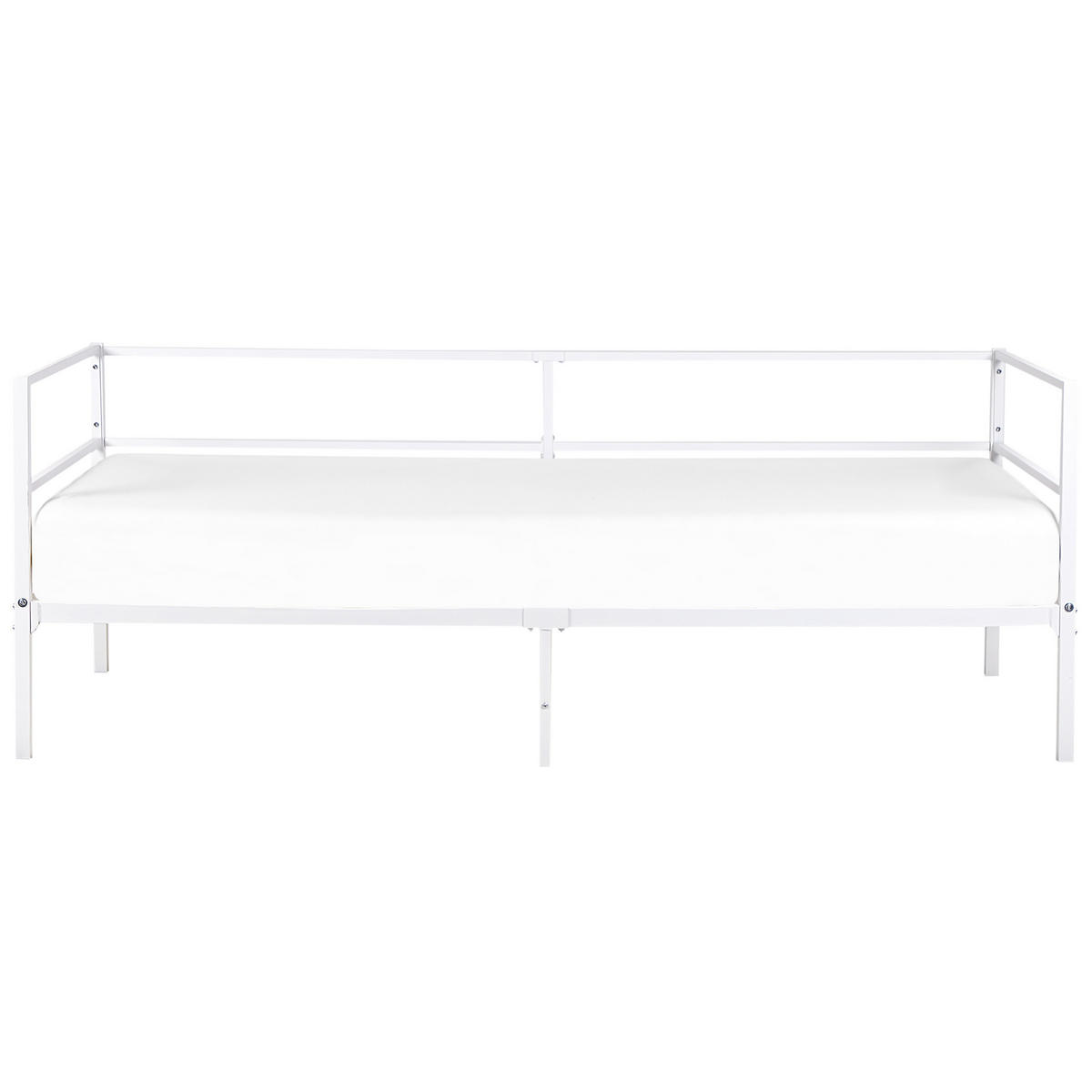 BETT mit Lattenrost 90x200 cm Weiß Battut - Weiß, Metall (90/200cm) - Beliani