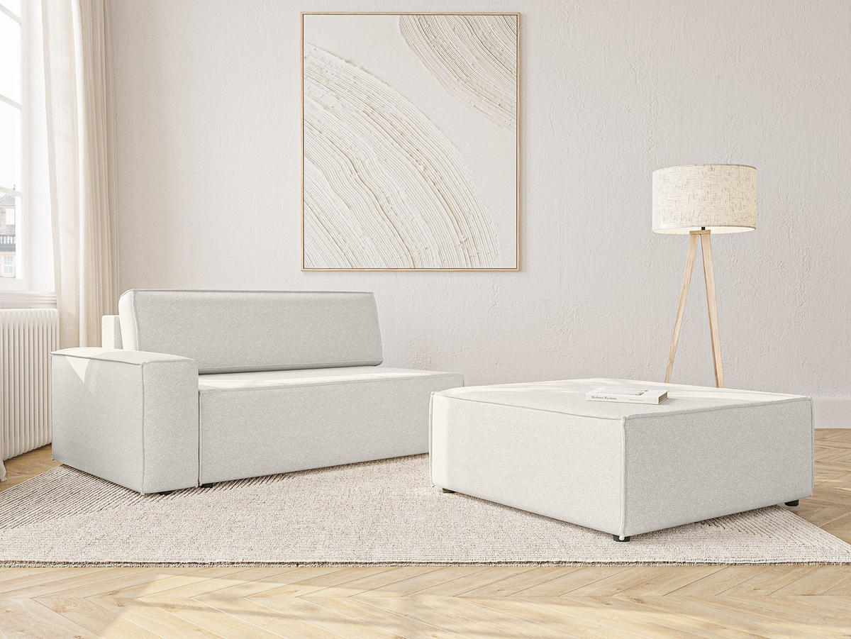 SCHLAFSOFA Lummo Si mit Schlaffunktion, Cremeweiß - Weiß, Textil (263/70/100cm) - Fedve