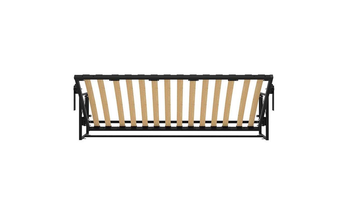 WANDBETT Morphy Classik Modulares SizeFlex- und TypeFlex-System - 200x90 Horizontal - Schwarz, Holz/Metall (200/90cm) - WallBedKing
