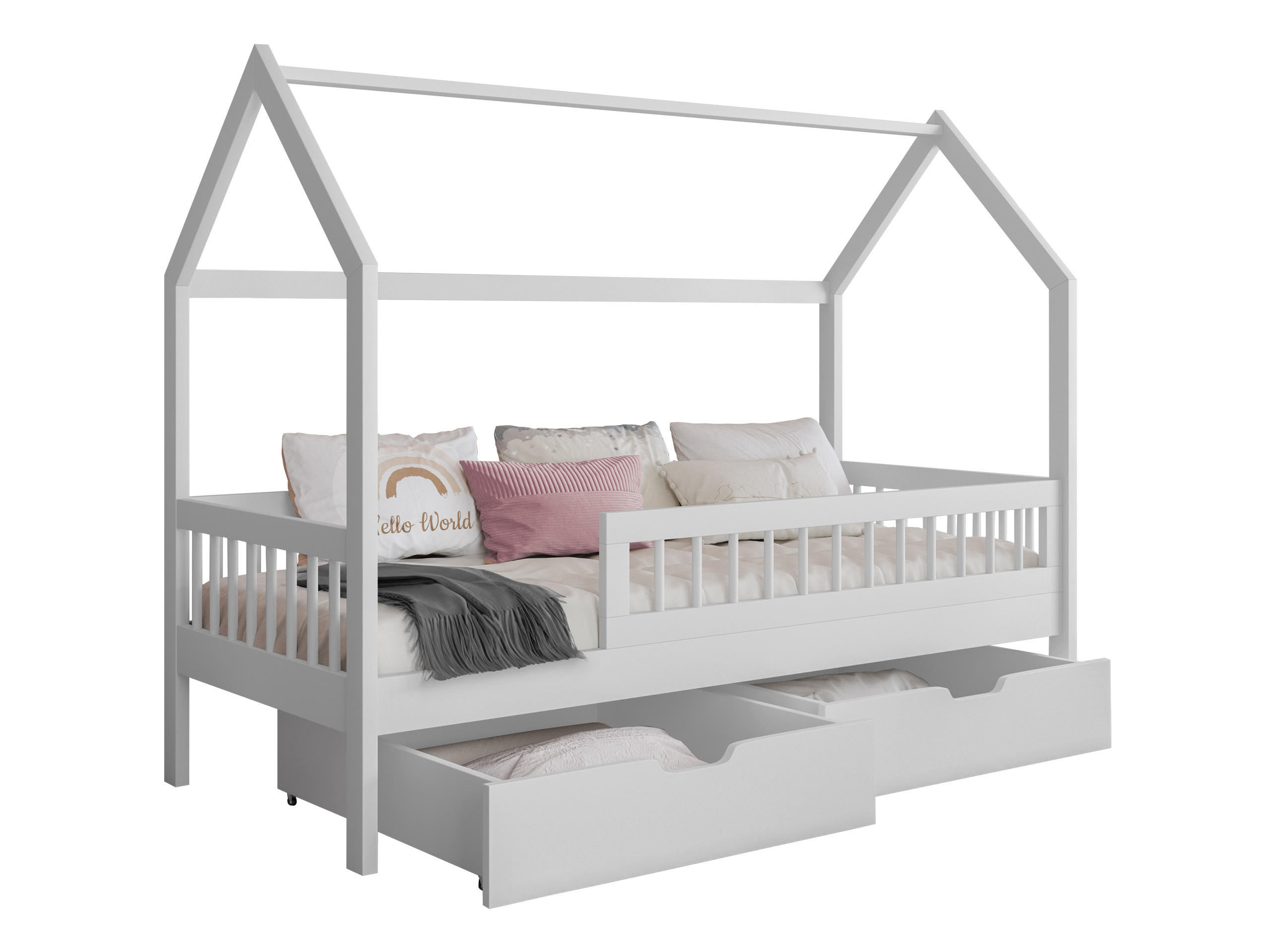 HAUSBETT Gaja 80 - Weiß, Holz (80/180cm) - MIRJAN24