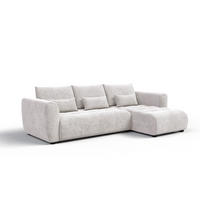 ECKSOFA SORENO 4-Sitzer, ecru - Ecru/Schwarz, Holz/Textil (293/171cm) - Courtois Laville