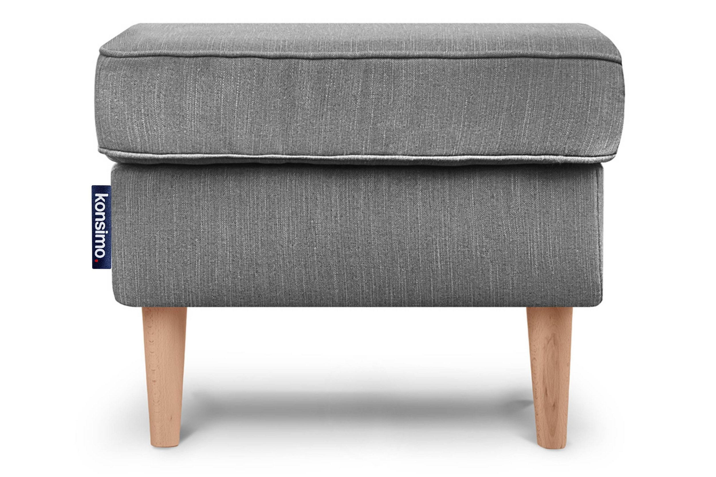 SITZHOCKER STRALIS zeitloses Design hohe Füße, grau - Grau, Textil (41/43/56cm) - KONSIMO®