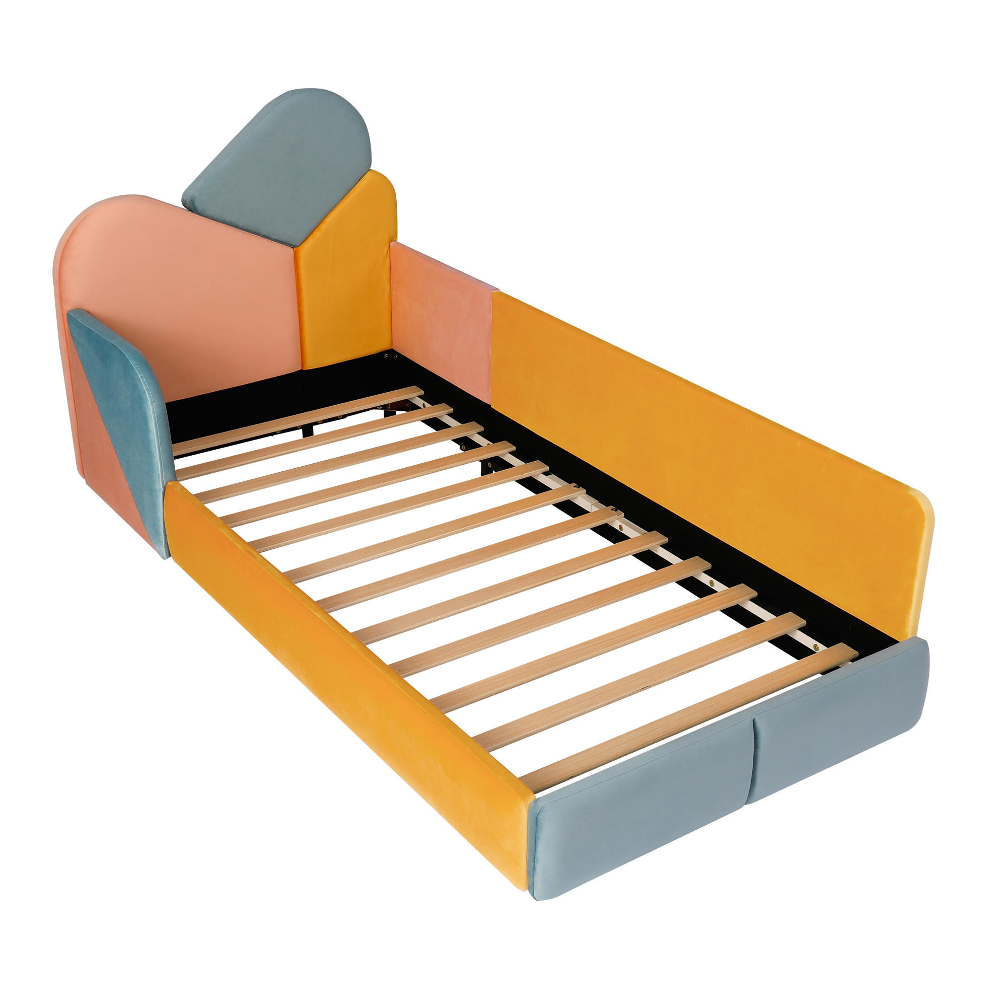 POLSTERBETT 90/200 cm DE-32709 mit weicher Polsterung Mehrfarbig - Multicolor, Holzwerkstoff (90/200cm) - ComfortXL