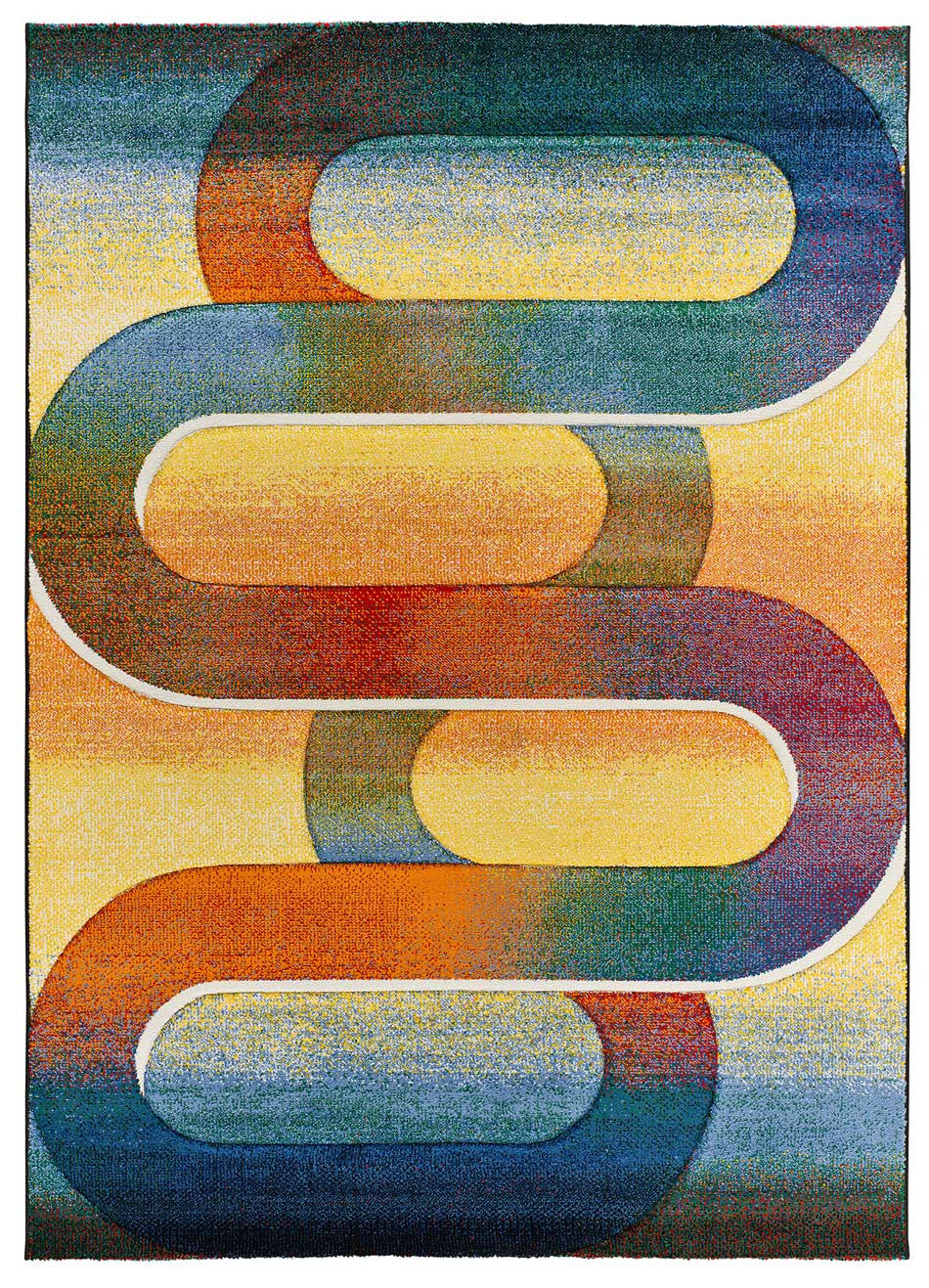 Atticgo Webteppich Mehrfarbig, Orange, Blau 160x230 cm