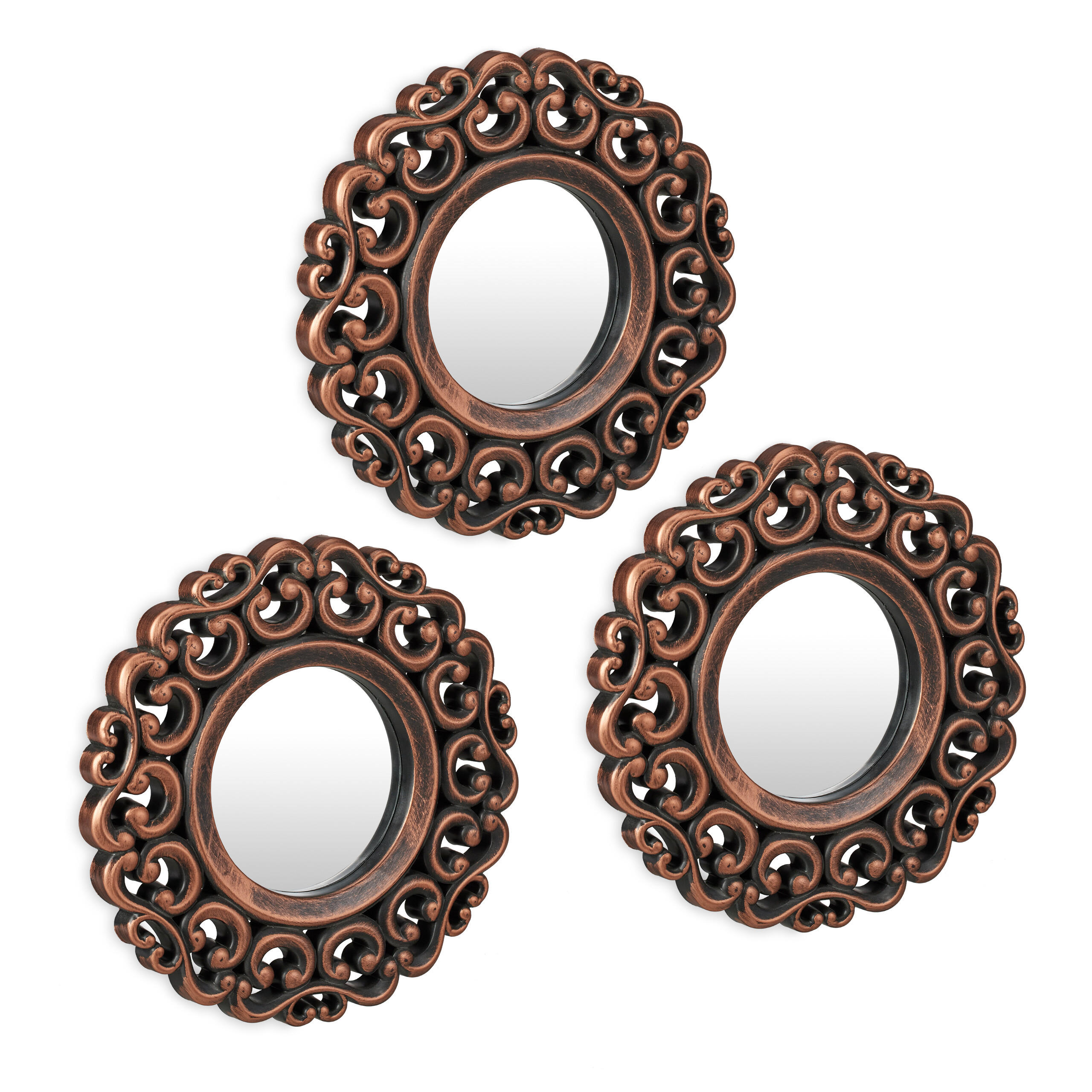 OGLINZI bronz negru set-3-bucăți baroc 25 cm