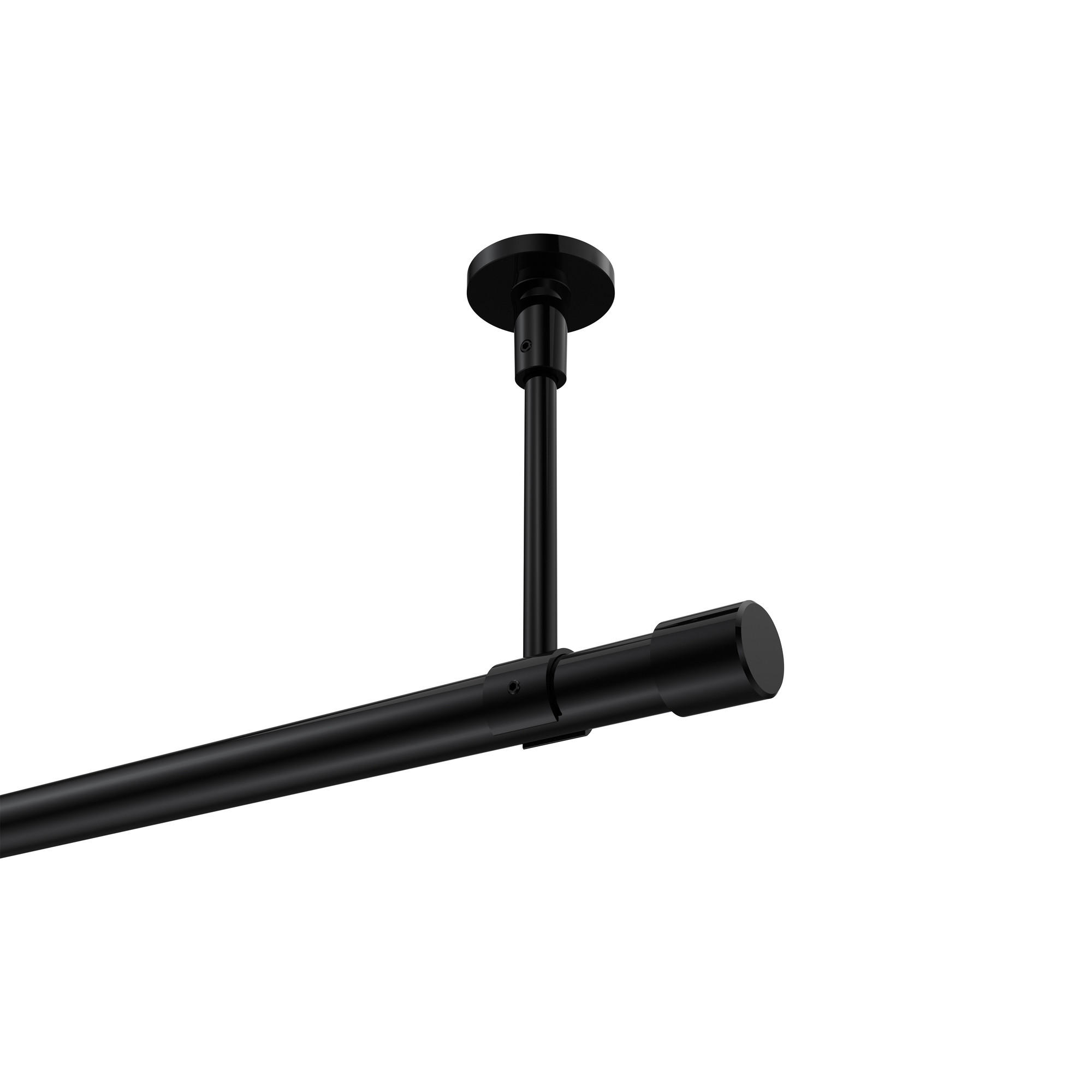 GARDINENSTANGEN-SET Sonette Santo 200 cm, 1-läufig, 20 mm Ø Schwarz - Schwarz, Metall (200cm) - INTERDECO