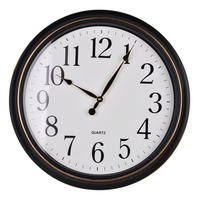 WANDUHR Ramsey Schwarz 50/5/50 cm Kunstoff - Schwarz, Kunststoff (50/50/5cm) - Mondex