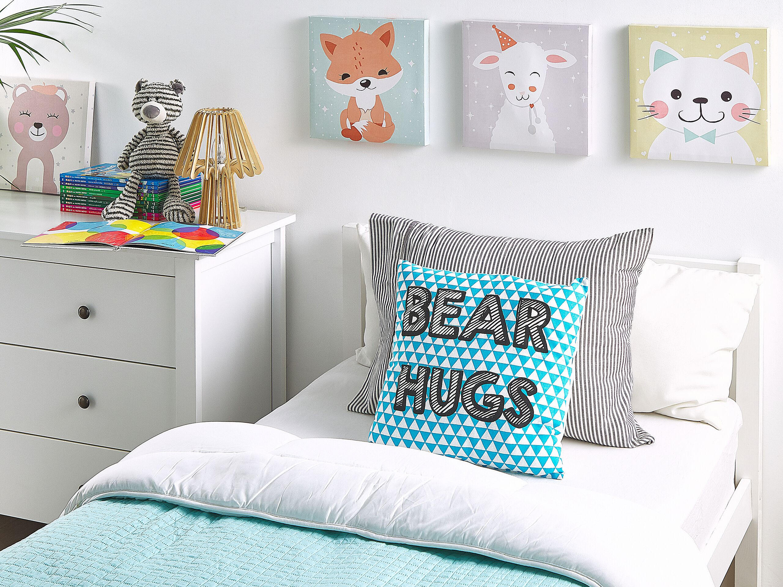 DEKOKISSEN 2er-Set Blau 40/40 cm Radzkot - Blau, Naturmaterialen/Textil (40/40cm) - Beliani