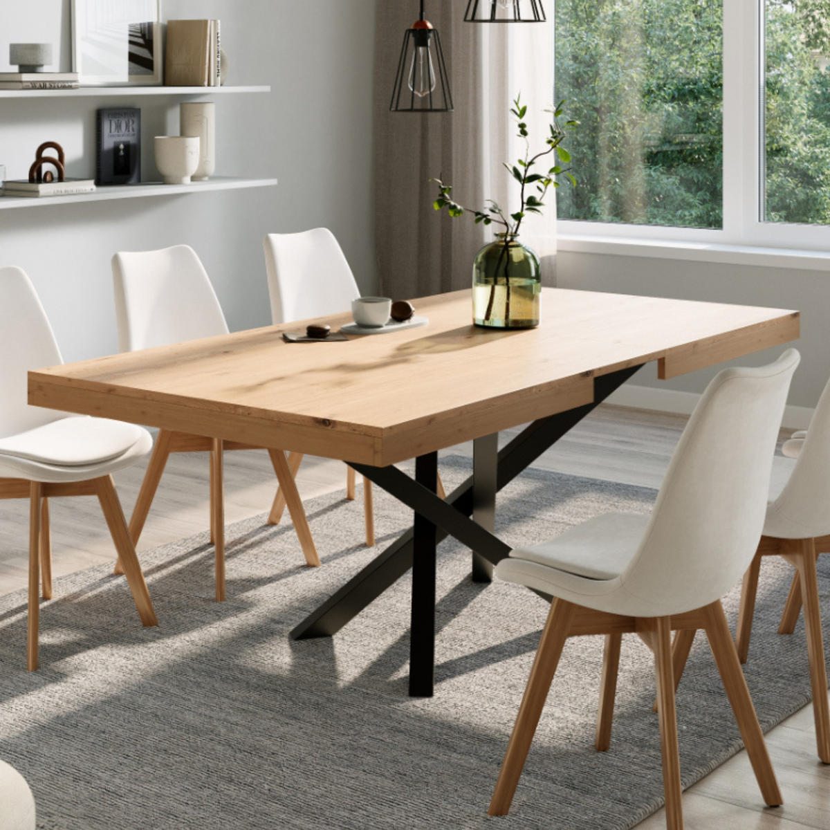 ESSTISCH Ausziehbar 140 bis 170 cm in Eiche hell - Eichefarben, Holzwerkstoff (140/90/75cm) - Home Collective