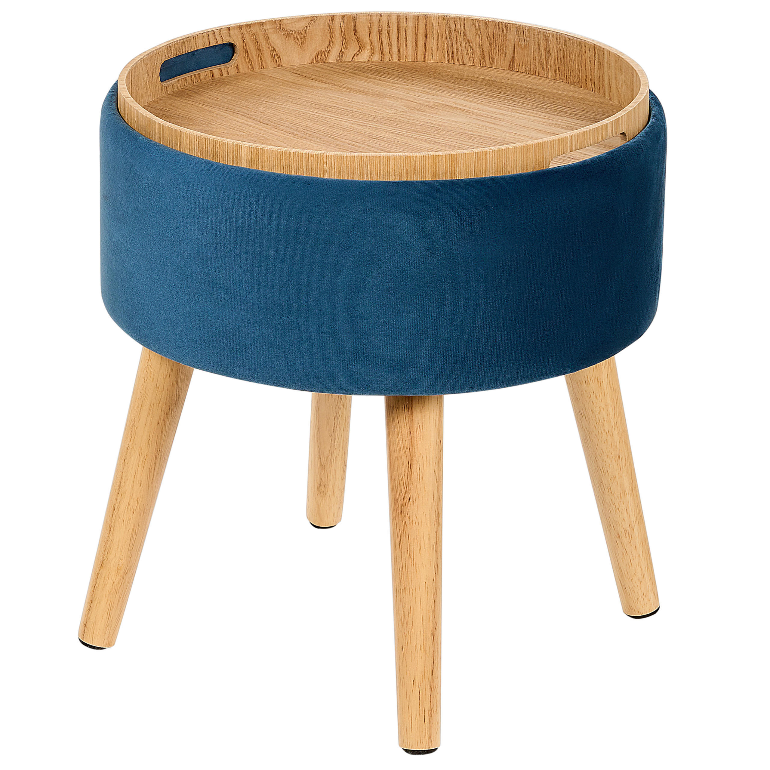 HOCKER Neely 39/39/43 cm - Blau, Textil (39/43/39cm) - Beliani