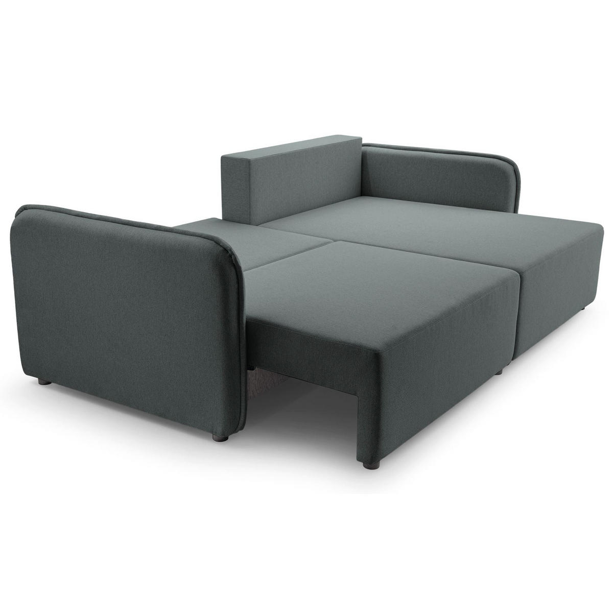 ECKSOFA Kassian, Grau Strukturstoff, rechtsseitig - Schwarz/Grau, Kunststoff/Textil (147/227cm) - Selsey