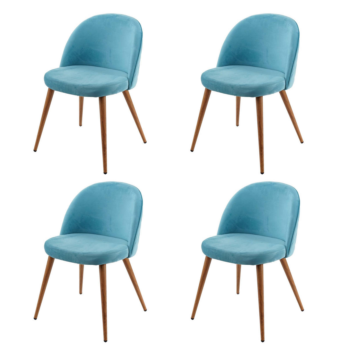 ESSZIMMERSTUHL Türkis 4er-Set - Türkis, Textil (48/77/46cm) - MCW