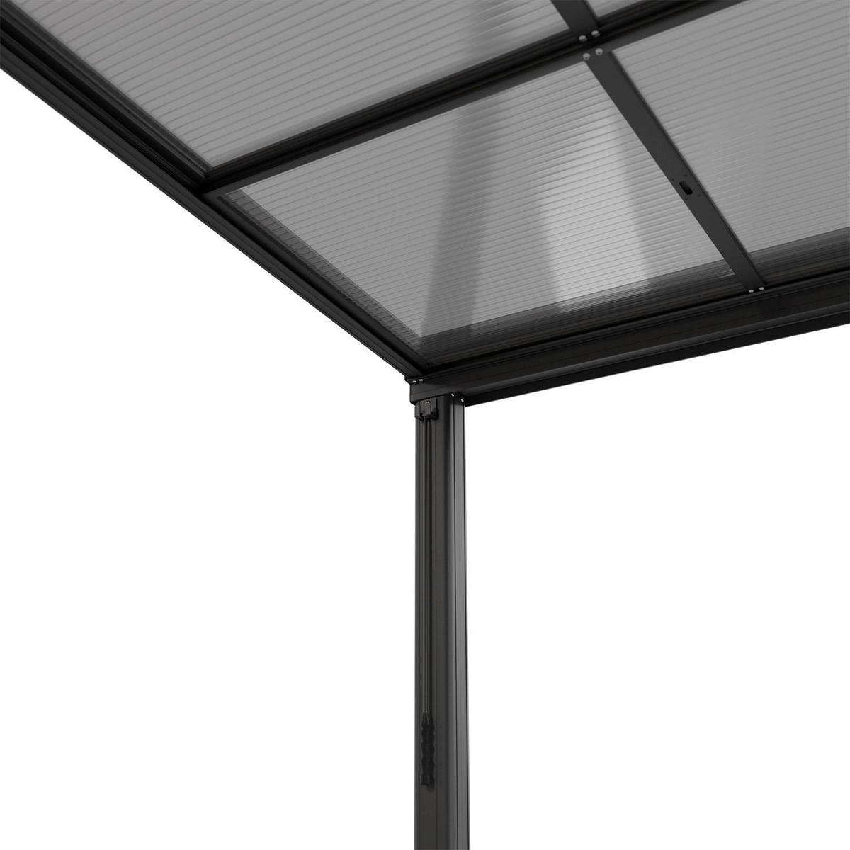 TERASSENDACH Jakarta 7x3m dunkelgrau mit Polycarbonatplatten - Dunkelgrau, Metall (300/254/700cm) - Juskys