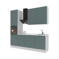 KÜCHENZEILE 240 cm Livaro – KU-S21 – Grün Matt / Weiß - Weiß/Grün, Holzwerkstoff (240/247/60cm) - hi-markt