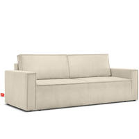 SCHLAFSOFA NAPI in Pet Friendly Cord-Stoff, cremefarben - Creme/Schwarz, Textil (228/89/101cm) - KONSIMO®