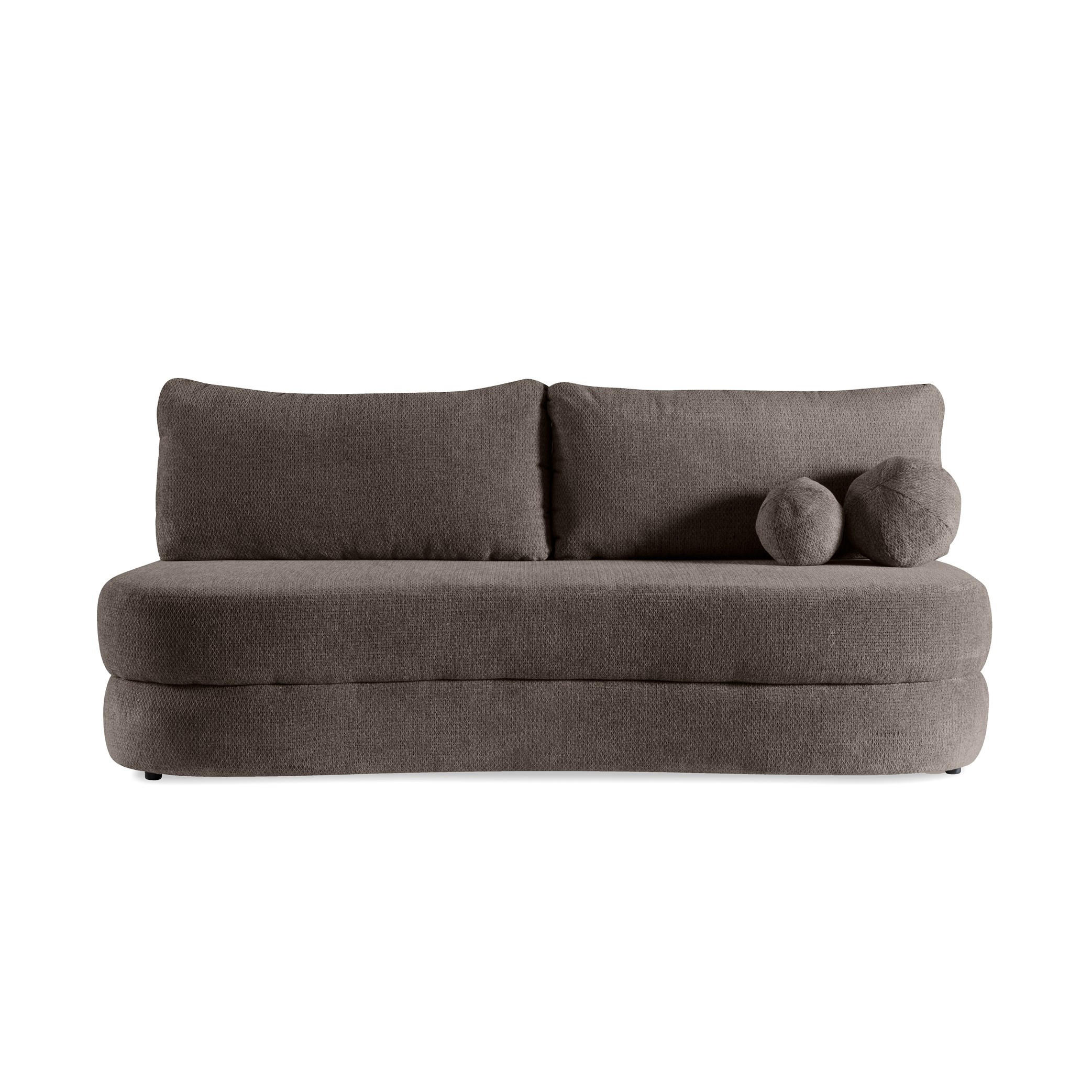 SOFA Rocket Braun, mit Schlaffunktion - Dunkelbraun, Holzwerkstoff/Textil (211/93/108cm) - Bettso