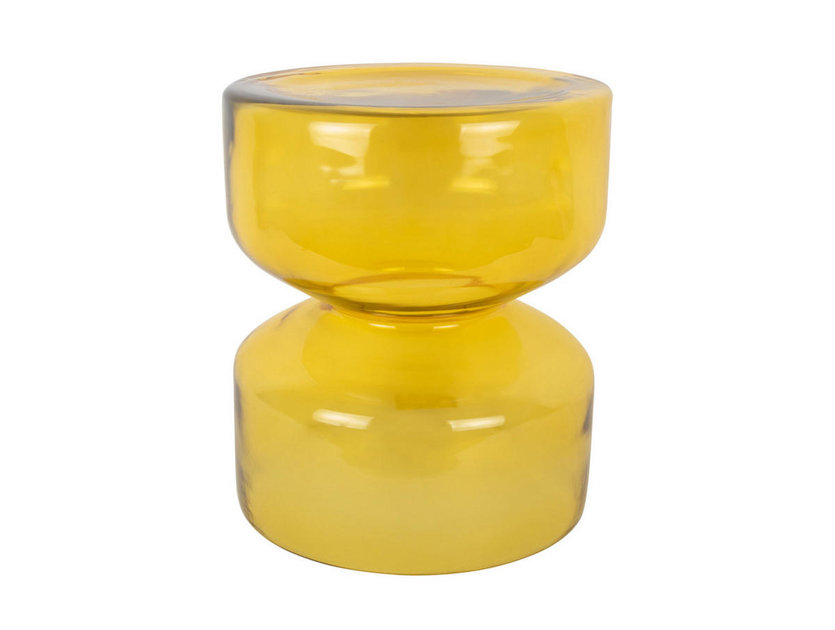 BEISTELLTISCH Doble Gelb 35/35/41 cm - Gelb, Glas (35/35/41cm) - Leitmotiv