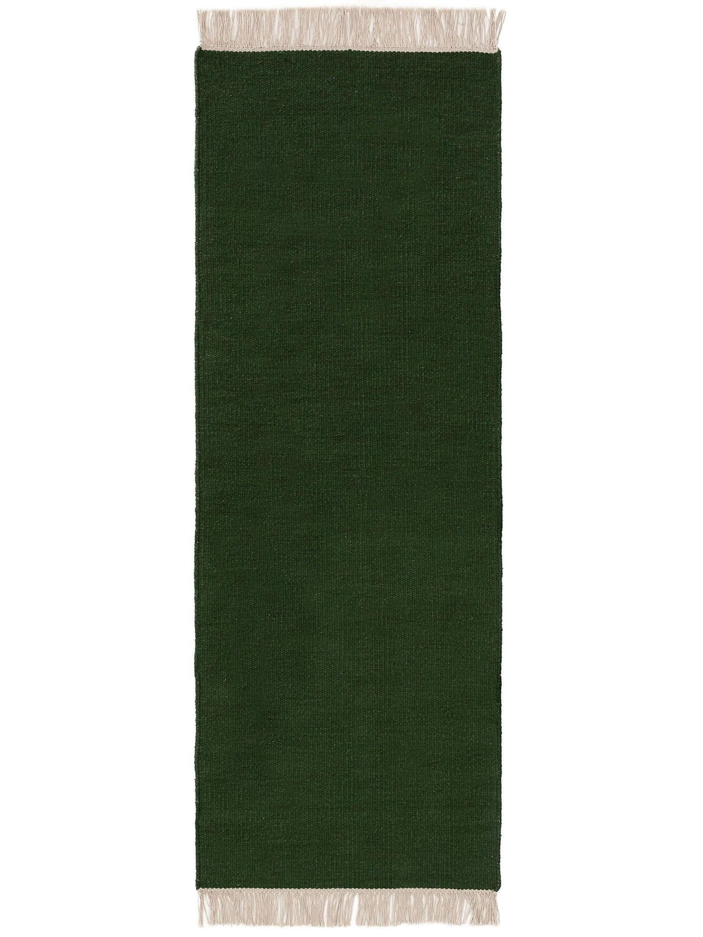VLNĚNÝ koberec Liv Tmavě zelená 80x250 cm - tmavě zelená, textil/přírodní materiály (80/1cm) - KUNSTLOFT