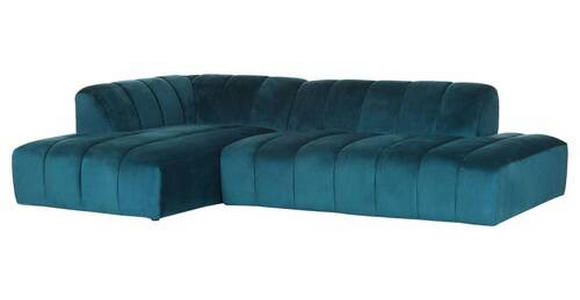 ECKSOFA Petrol Samt  - Petrol/Schwarz, MODERN, Kunststoff/Textil (180/289cm) - Carryhome