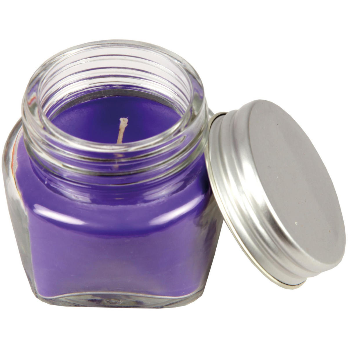 DUFTKERZE im Glas "Macaron Blueberry" mit Deckel, 2er Pack mit je ca. 7 Std. Brenndauer, Ø6cm, Raumduft als Geschenk und Dekoration - Blau, Glas (6/5cm) - HS Candle