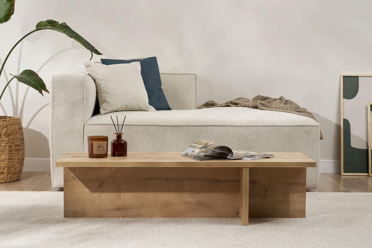 COUCHTISCH harbor hellbraun - Braun, Holz (120/45/30cm) - Habitat Garten