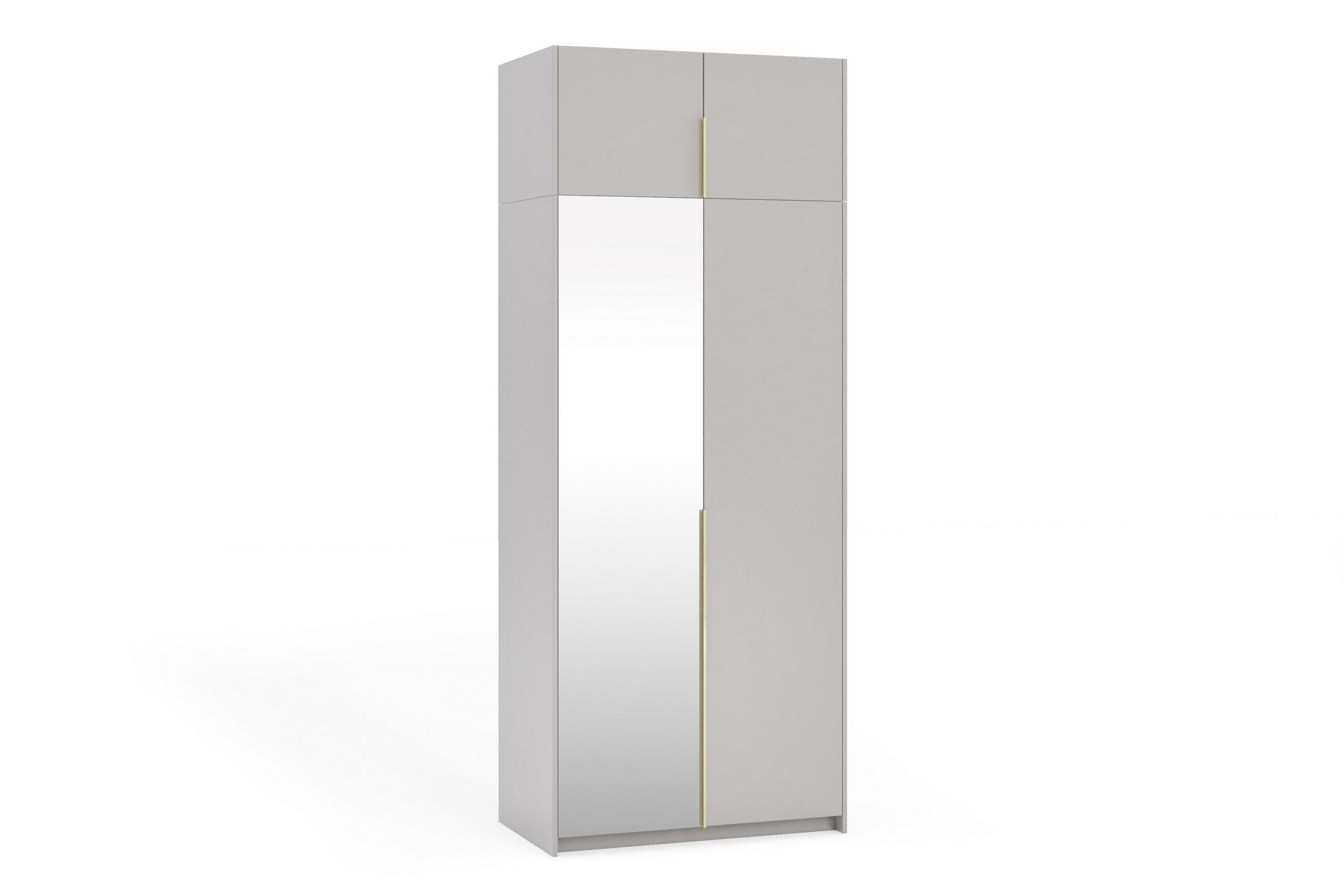 DREHTÜRENSCHRANK THALIA 100/250/58cm 2-türig mit Spiegel Kaschmir - Kaschmir, Holzwerkstoff (100/250/58cm) - MASSENO
