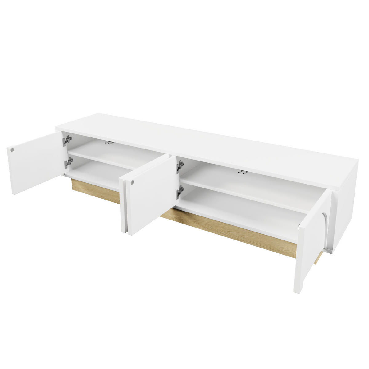 TV-ELEMENT 175/40/41.5 cm Weiß mit Stauraum - Weiß, Holz (175/41.5/40cm) - Oxeza