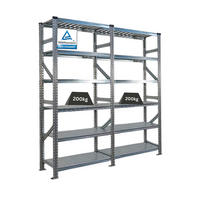 FACHBODENREGAL Proximo Stecksystem 210x180x40cm 6 Ebenen Beidseitig nutzbar Verzinkt - Silberfarben, Metall (180/210/40cm) - PROREGAL