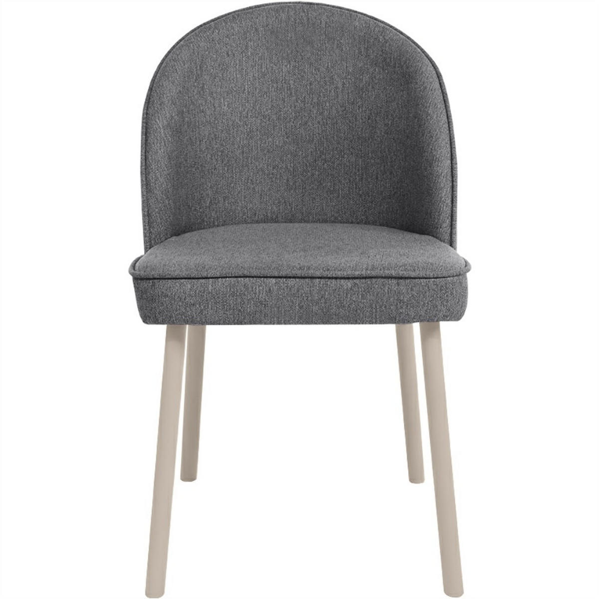 STUHL Luna, Polsterstuhl für das Esszimmer mit kaschmirfarbenen Holzbeinen, Grau - Kaschmir/Grau, Holz (51/87/46cm) - Beautysofa