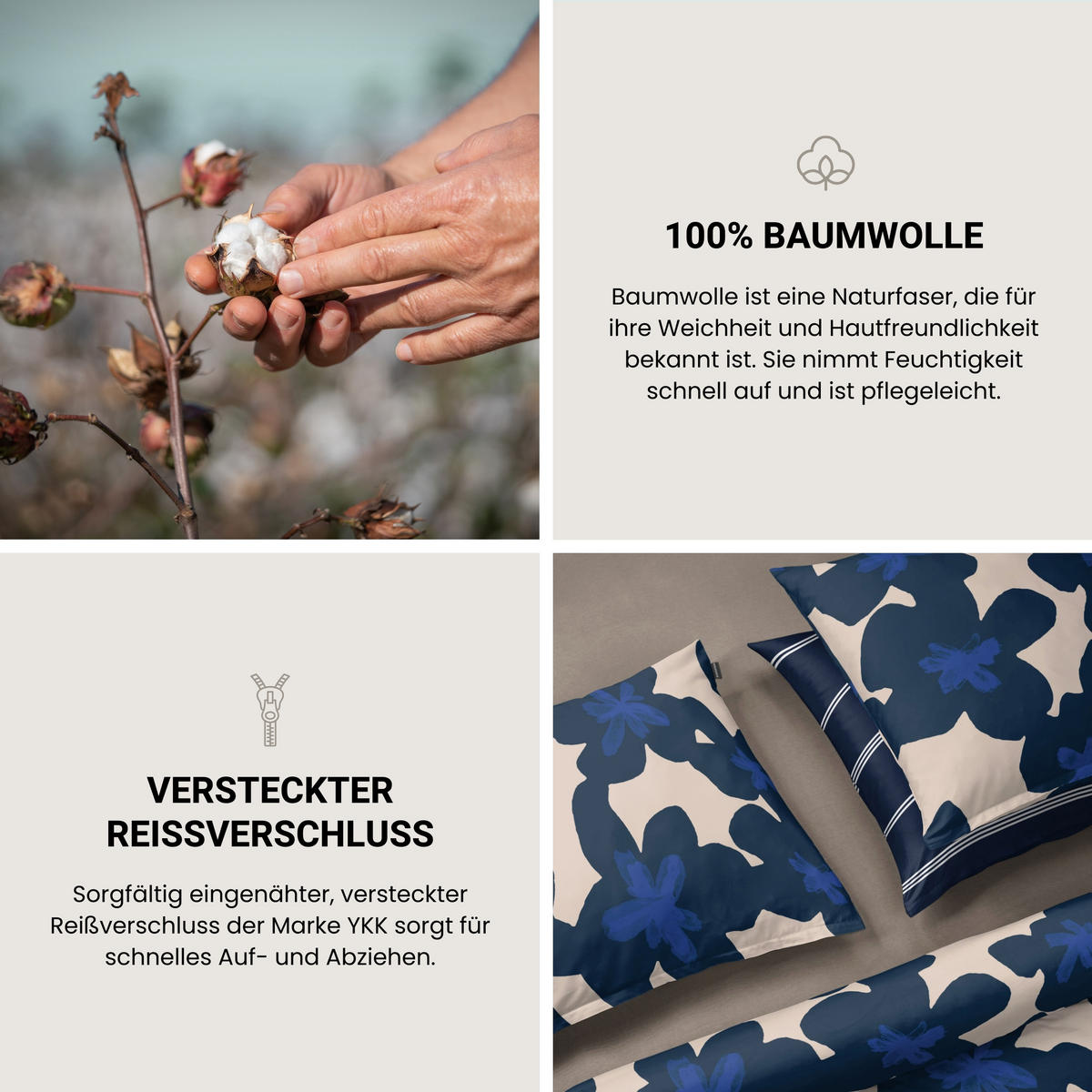 BETTWÄSCHESET Matteo - Renforcé - 2-teilig - 135 x 200 cm - Dunkelblau - Dunkelblau, Textil (135/200cm) - SCHIESSER