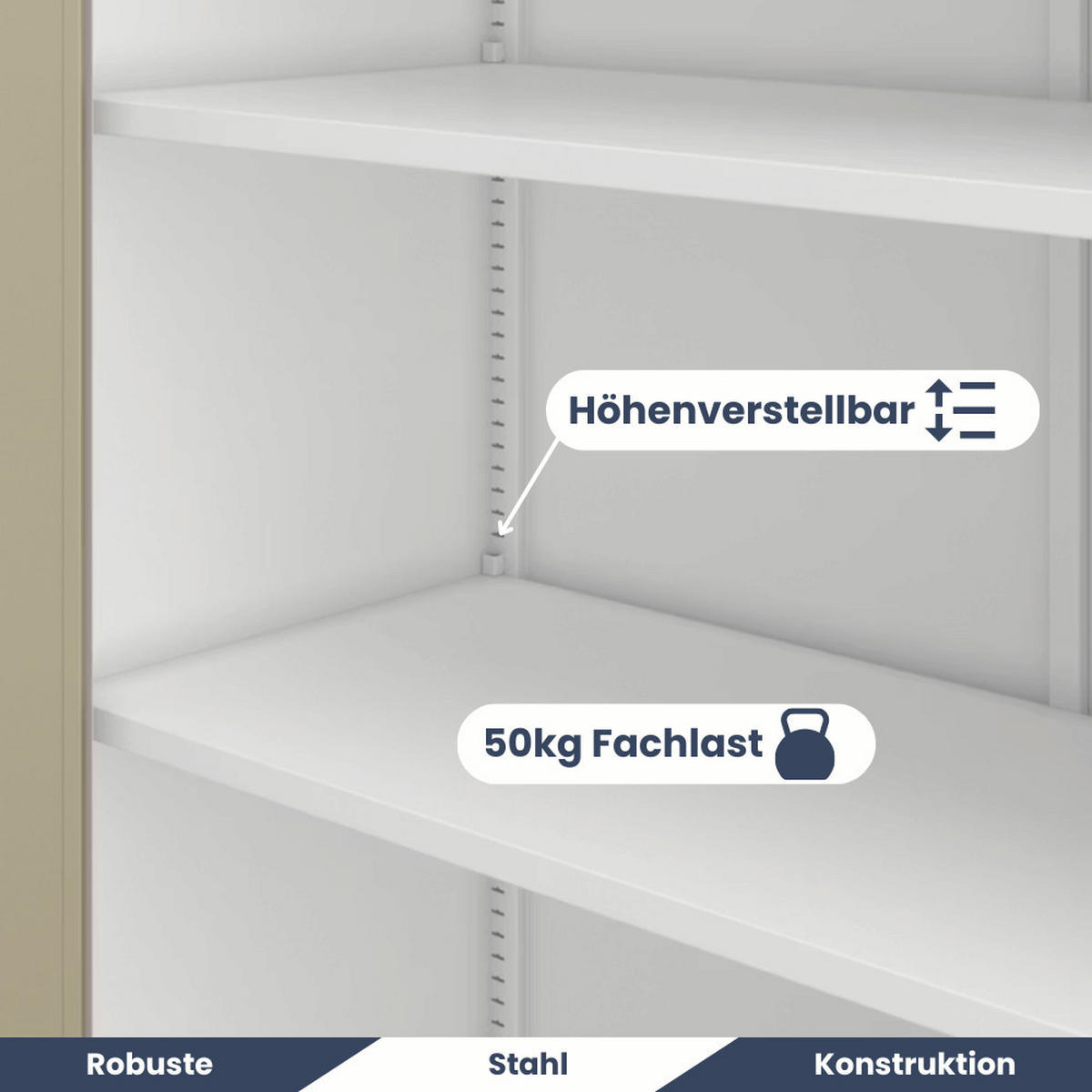 AKTENSCHRANK abschließbar KADO mit Flügeltüren 195x90x40cm Weiß-Sonoma Eiche - Weiß, Metall (90/195/40cm) - DELUKE