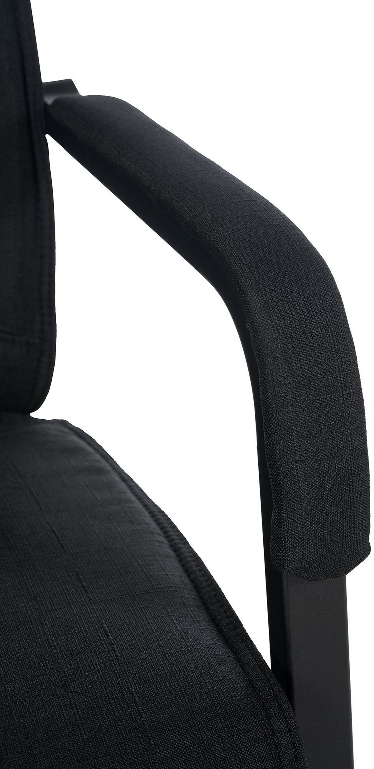 XL Besucherstuhl Miami Stoff Schwarz/schwarz Konferenzstuhl Bürostuhl - Schwarz, Textil (58/102/65cm) - DELUKE