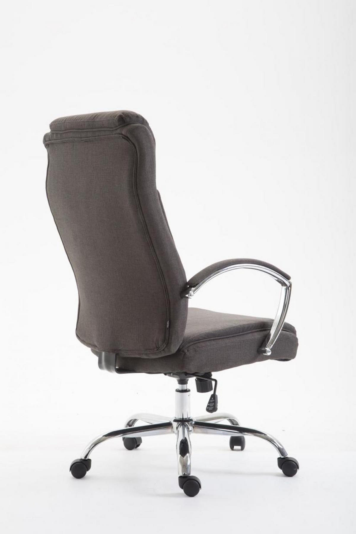 CHEFSESSEL Stoff dunkelgrau - Chromfarben/Dunkelgrau, Textil/Metall (65/115/73cm) - CLP