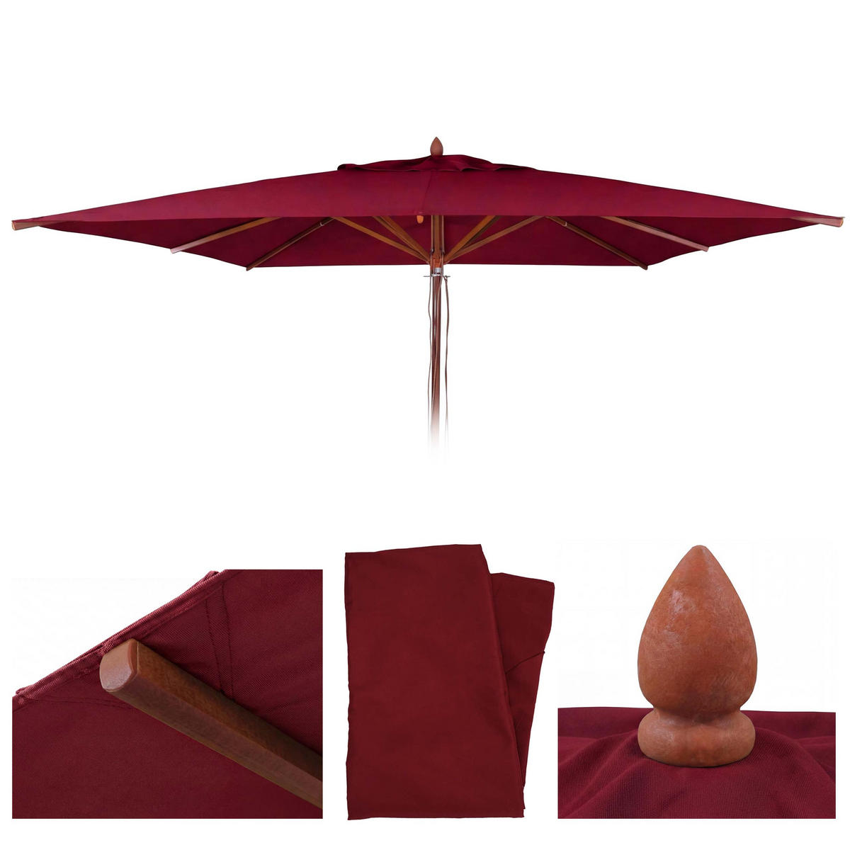 SCHIRMBEZUG C57B Bordeaux - Bordeaux, Textil (300/300cm) - MCW